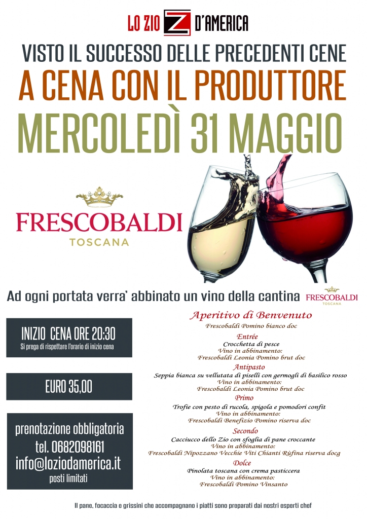 A cena con il produttore 31 maggio 2017