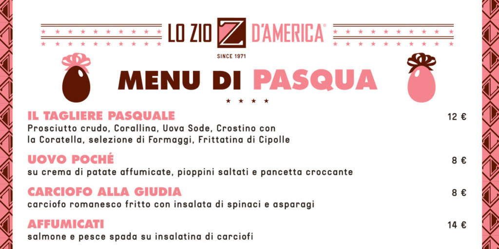 Menu di Pasqua 2019